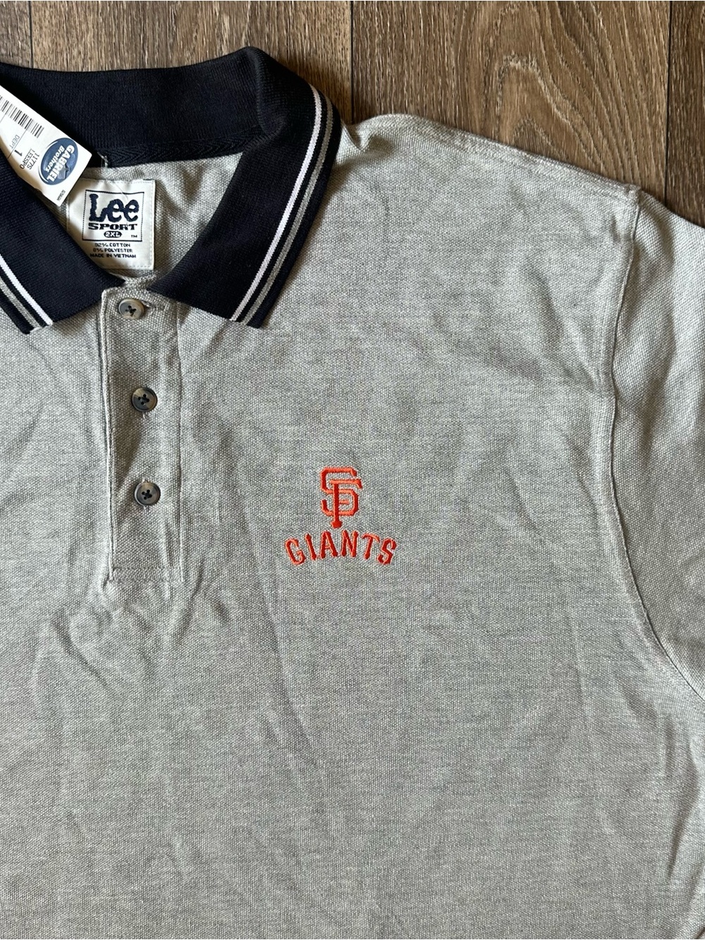 San Francisco Giants MLB Lee Sport Gray Short Sleeve Polo Sz 2XL Dead Stock NWT